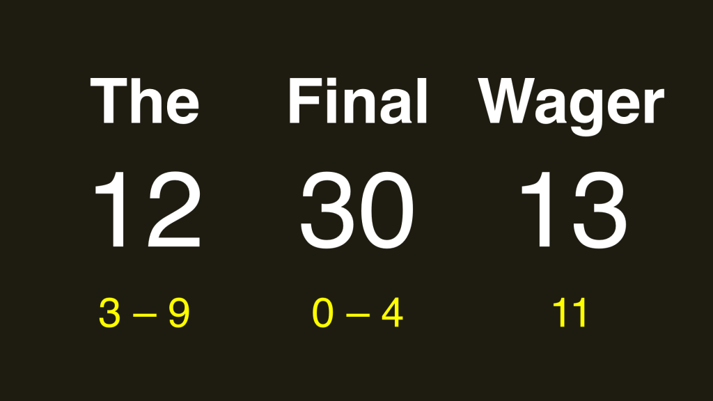 The Final Wager December 30, 2013
