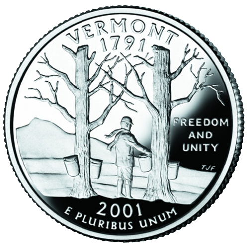 2001 Vermont quarter reverse proof